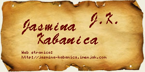 Jasmina Kabanica vizit kartica